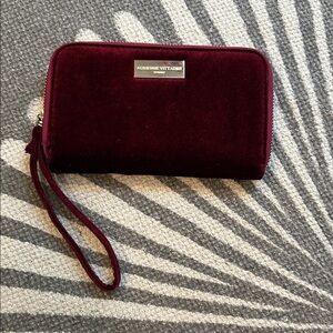 Adrienne Vittadini Deep Wine Red Velvet Wristlet